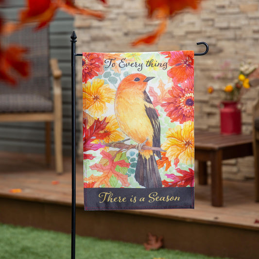 Changing Seasons Bird Burlap Garden Flag