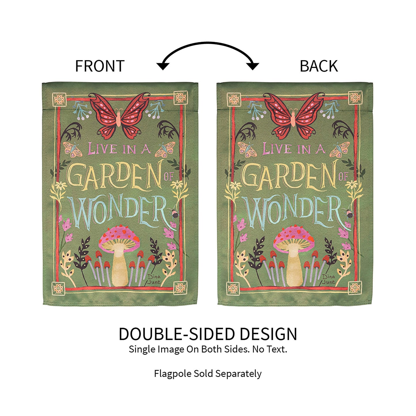 Garden of Wonder Suede Garden Flag