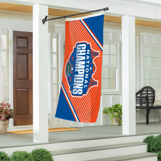 University of Florida, Mens NCAAB Champions Single Sided Flag w/ 2 Grommets, 3'x5' Estate Size
