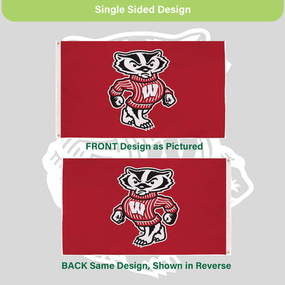 University of Wisconsin-Madison Single Sided Flag w/ 2 Grommets, 3'x5'