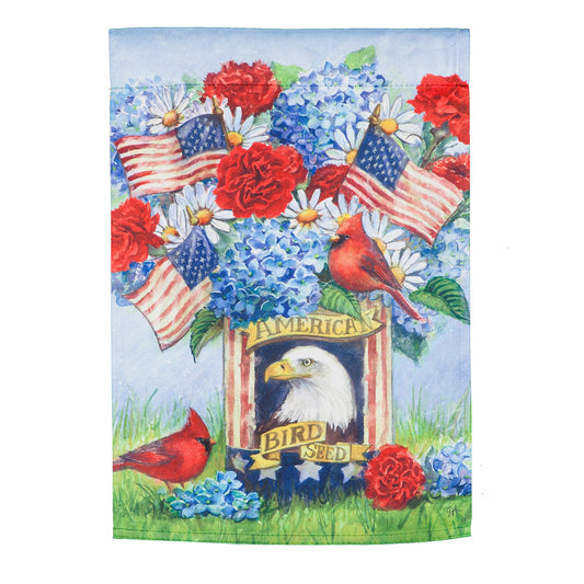 Eagle Bird Seed Tin Garden Suede Flag