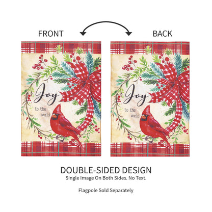 Cardinal Joy Burlap Garden Flag