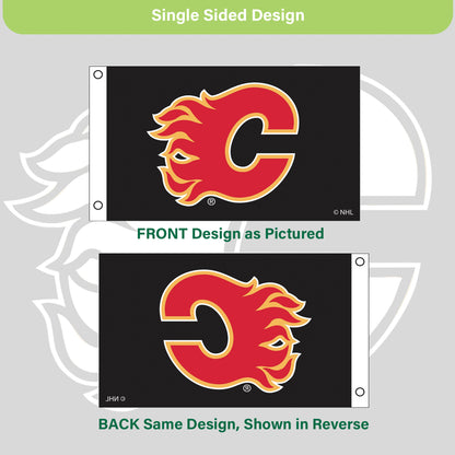 Calgary Flames Single Sided Flag w/ 2 Grommets, 3'x5'