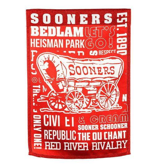 Double-Sided Fan Rules College Team Pride Sueded House Flag, Univ of Oklahoma