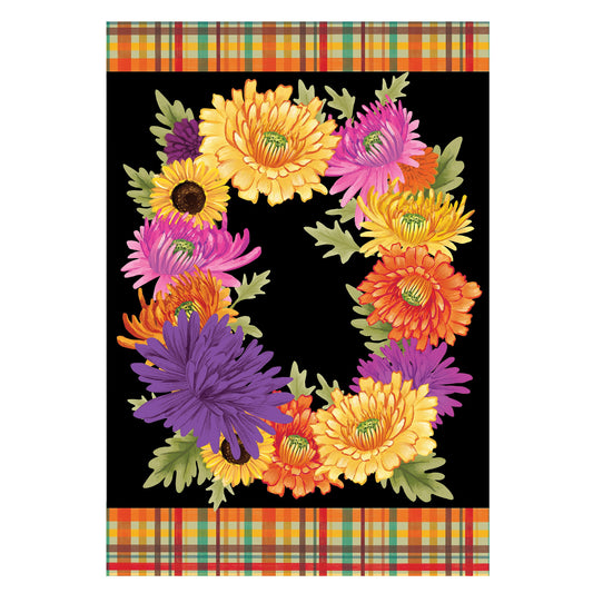 Fleur Of Mums Applique House Flag