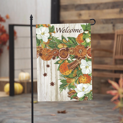 Welcome Fall Moire Garden Flag