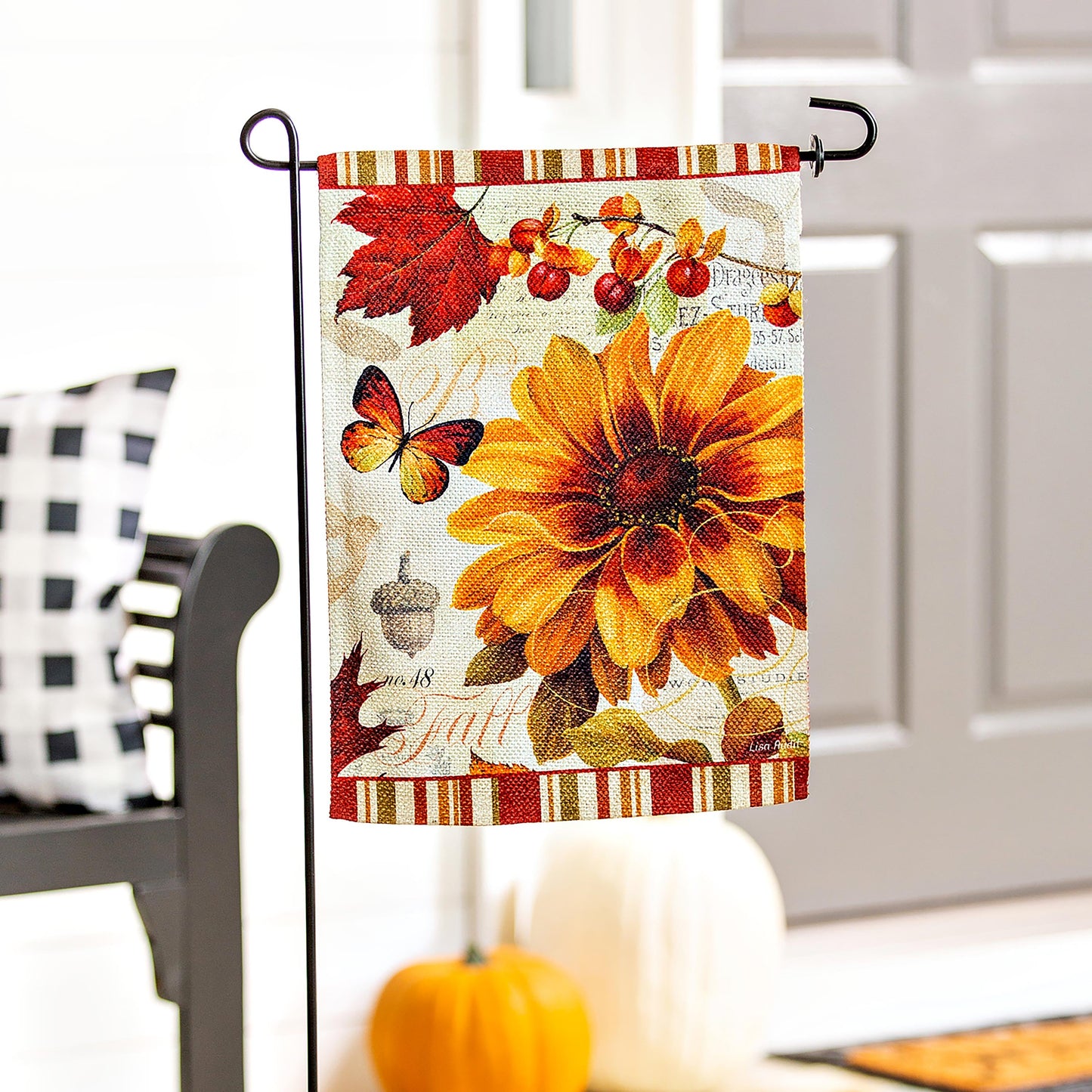 Fall In Love Garden Textured Suede Flag