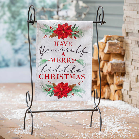 Have Yourself a Merry Little Christmas Moire Garden Flag