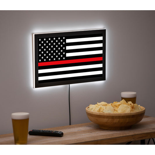 LED Wall Decor, Edgelite, Rectangle, First Responder Flag, Fire