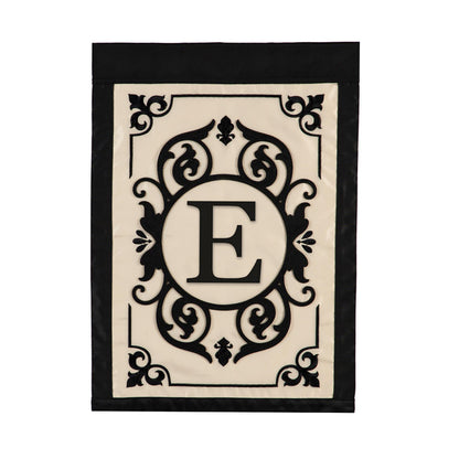 Cambridge Monogram Garden Applique Flag, Letter E
