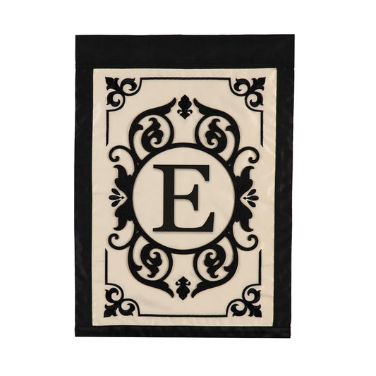 Cambridge Monogram Garden Applique Flag, Letter E