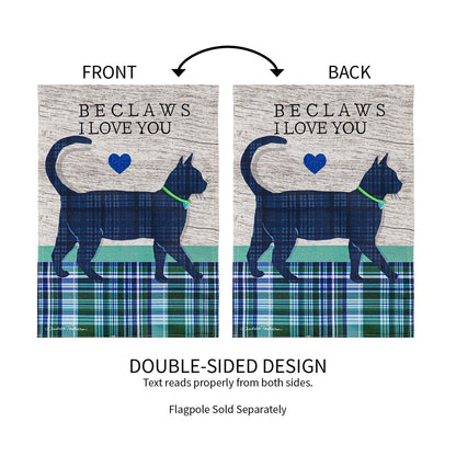 Beclaws I Love You Garden Burlap Flag