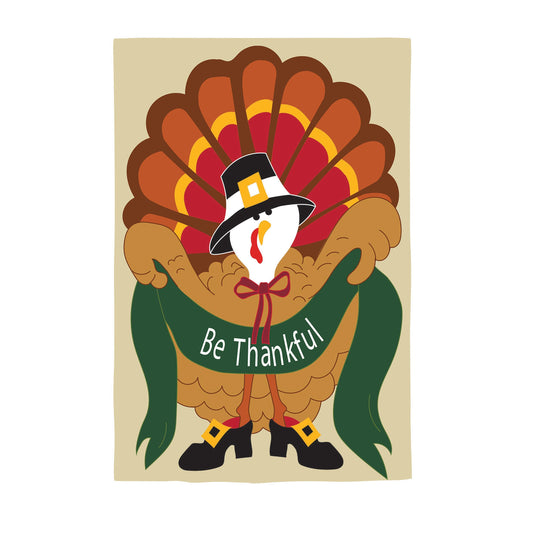 Be Thankful Applique Garden Flag