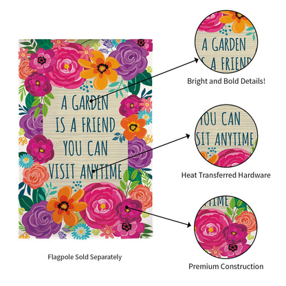 A Garden is a Friend Garden Applique Flag