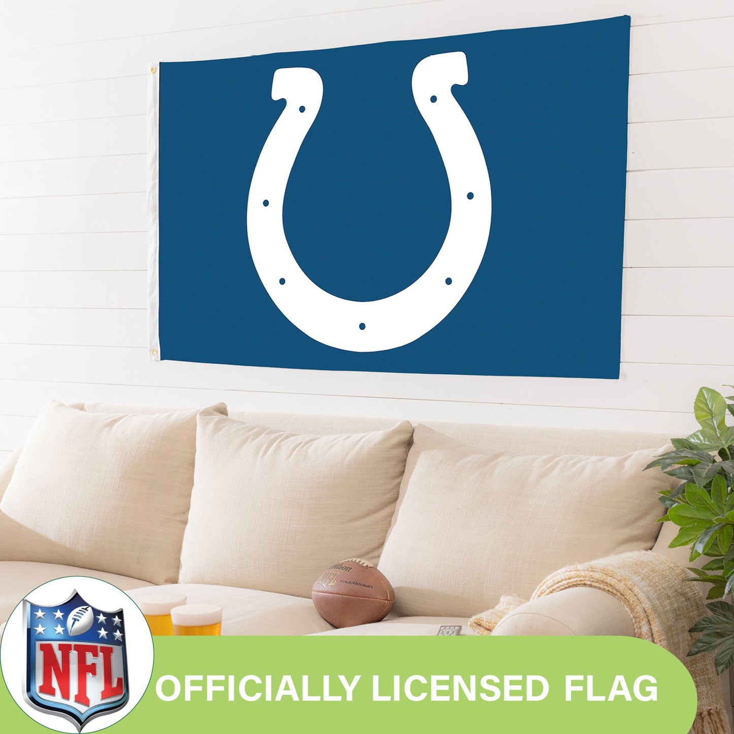 Indianapolis Colts Single Sided Flag w/ 2 Grommets, 3'x5'