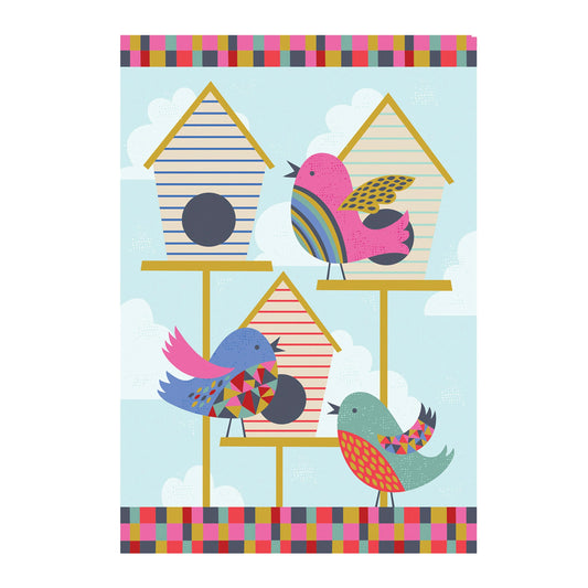 Birdhouse Friends Garden Suede Flag