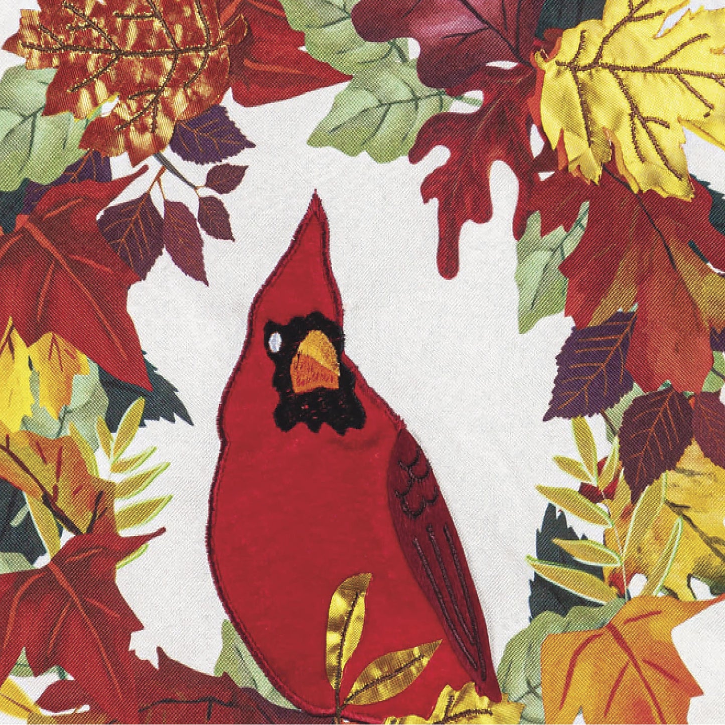 Hello Fall Cardinal Wreath Garden Linen Flag