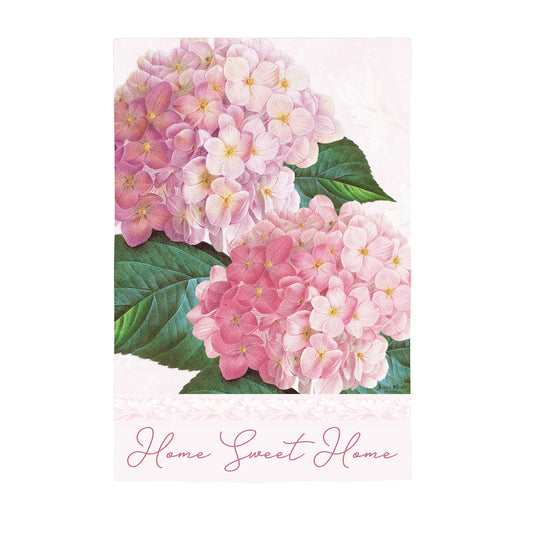 Pink Hydrangea Suede House Flag
