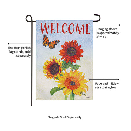 Sunflower Trio Suede Garden Flag