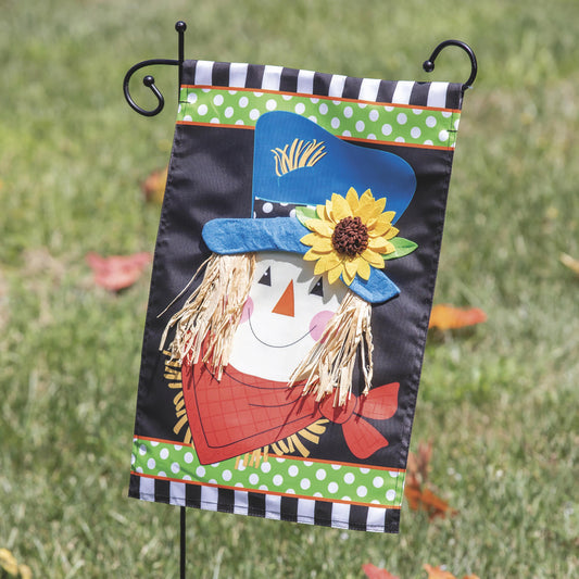 Scarecrow Friend Applique Garden Flag