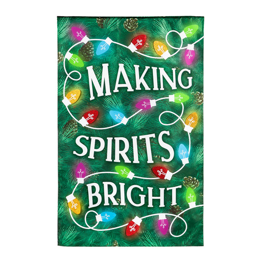 Making Spirits Bright Applique House Flag