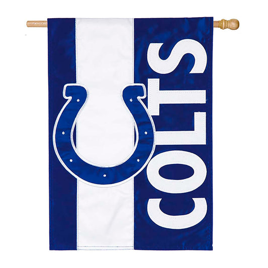 Double-Sided Embellished NFL Team Pride Applique House Flag, Indianapolis Colts