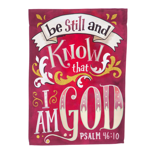Psalm 46:10 Garden Suede Flag