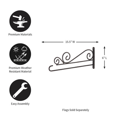 Swirl Wall-Mount Garden Flag Hanger