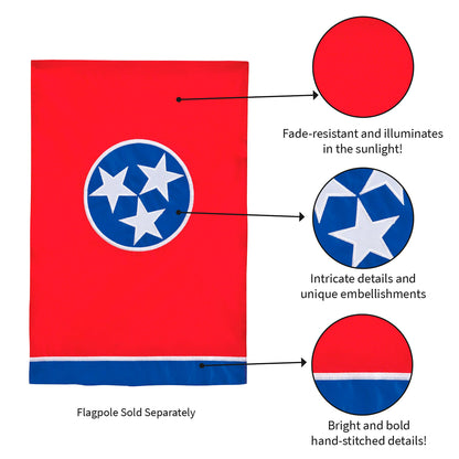 Tennessee State Flag Garden Applique Flag