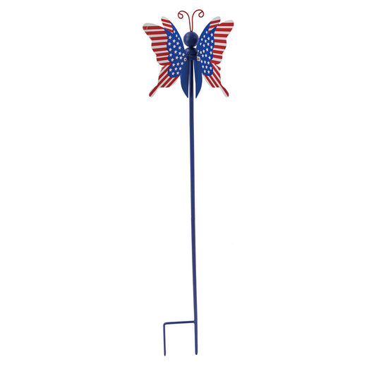 American Flag Spinning Winged Garden Stake, Butterfly
