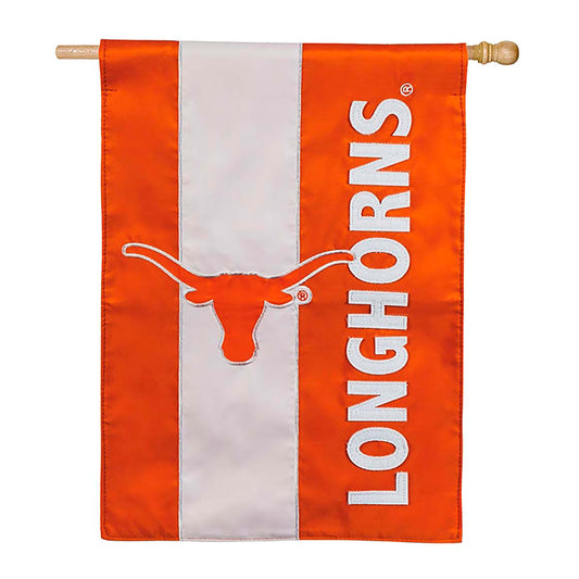 Double-Sided Embellished NCAA College Team Pride Applique House Flag, Univ of Texas