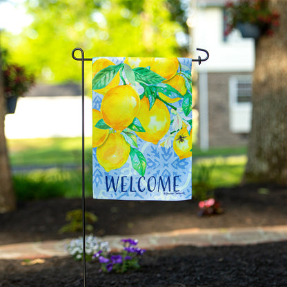 Lemon Tree Suede Garden Flag
