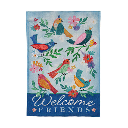 Bird Queens Garden Linen Flag