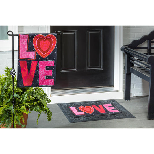 Love Heart Garden Suede Flag