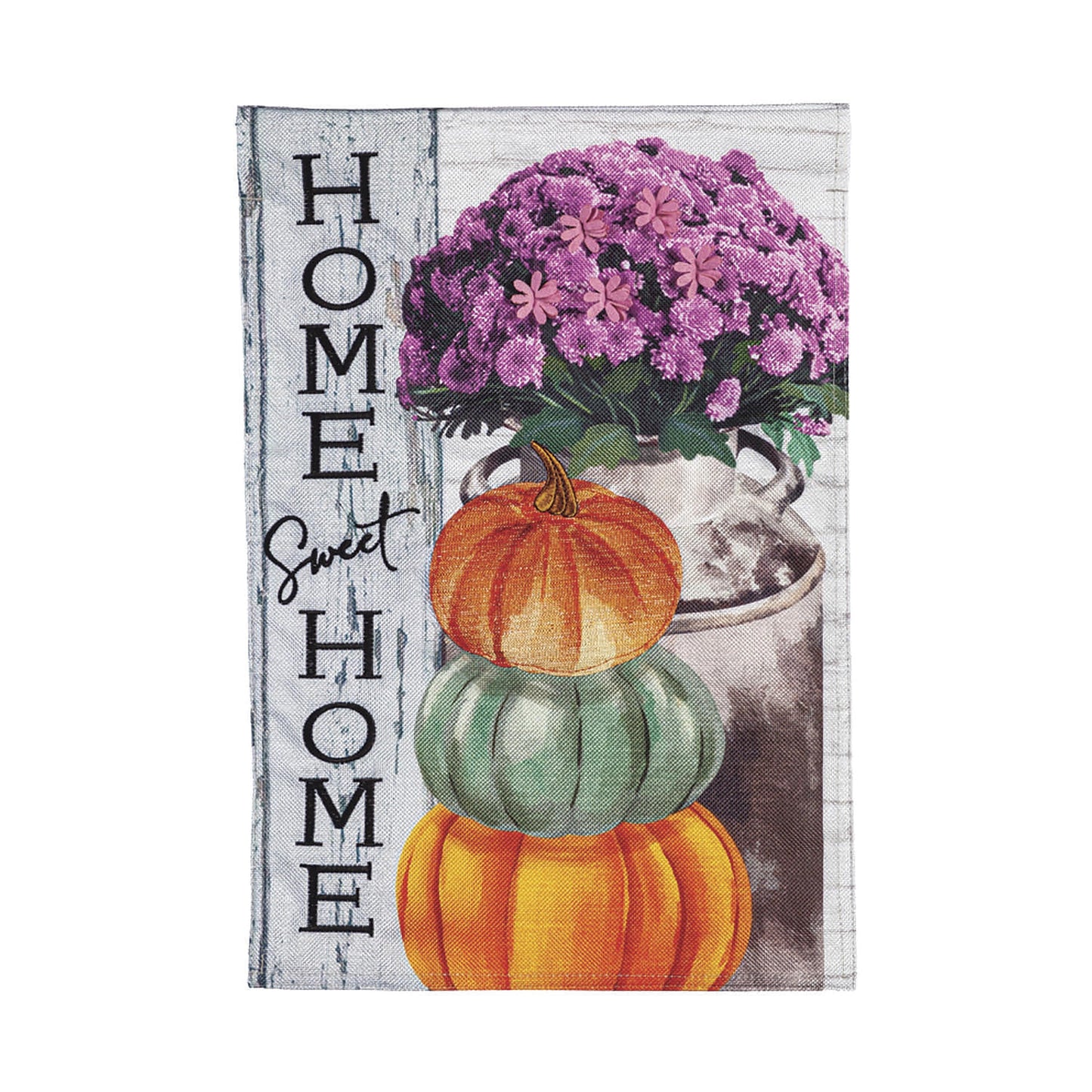 Rustic Fall Greetings Garden Burlap Flag