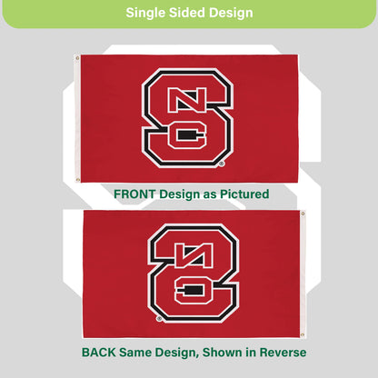 North Carolina State University Single Sided Flag w/ 2 Grommets, 3'x5'