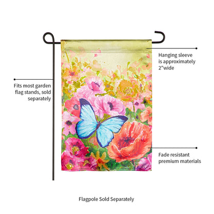 Butterfly Sunset Garden Lustre Flag
