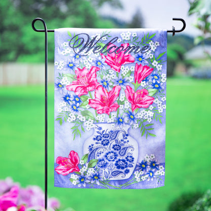 Early Azaleas Suede Garden Flag