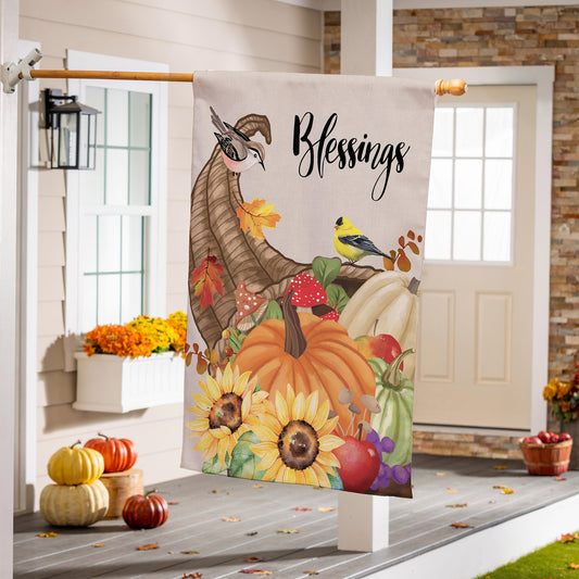 Grateful Cornucopia Suede House  Flag