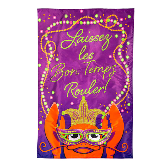 Let the Good Times Roll Applique House Flag