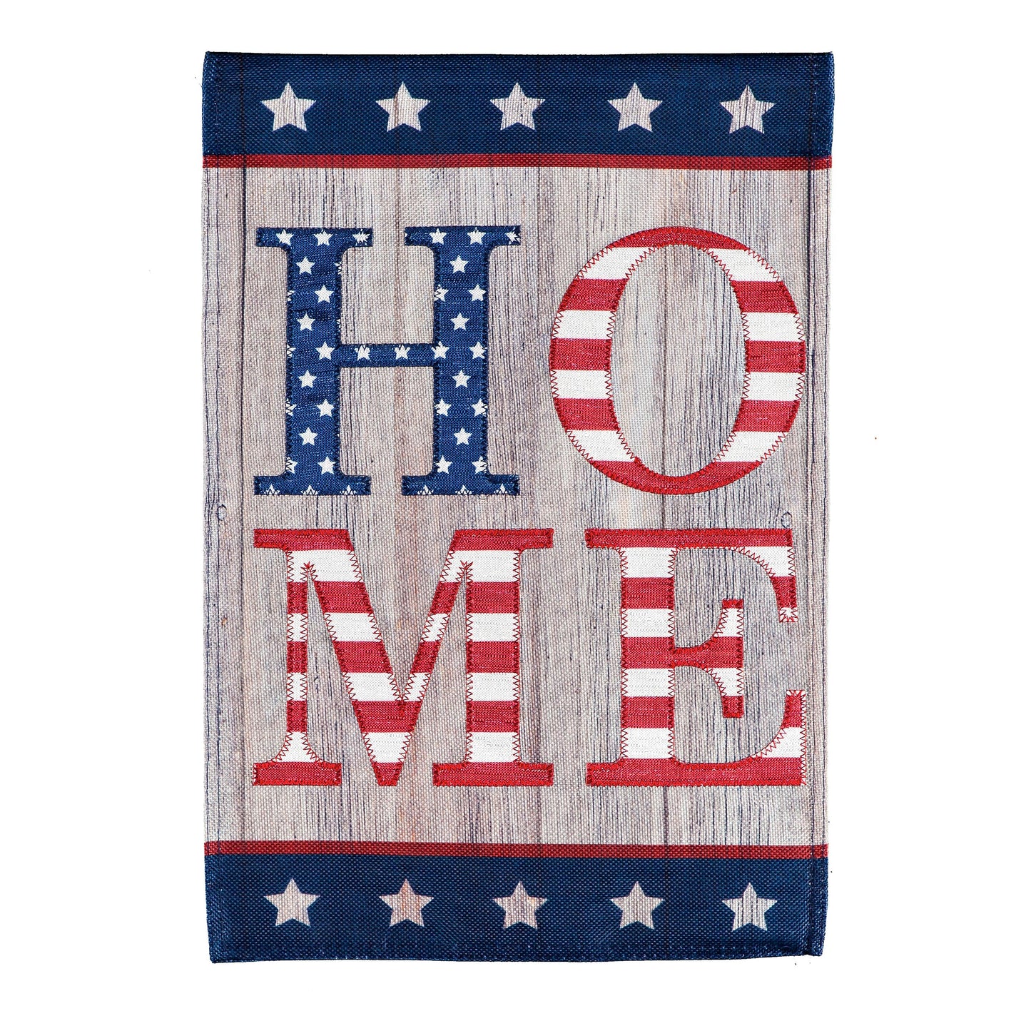 Stacked Home Garden Burlap Flag