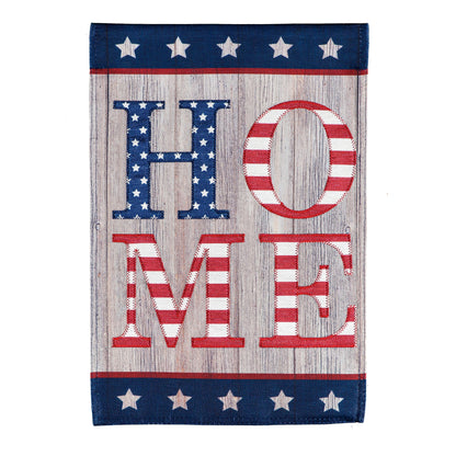 Stacked Home Garden Burlap Flag