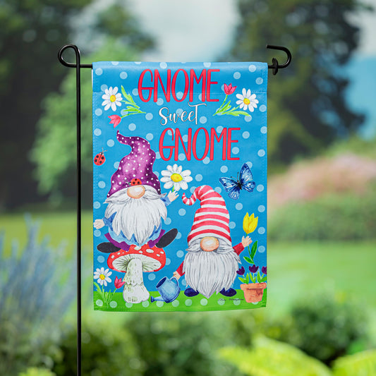 Gnome Sweet Gnome Suede Garden Flag