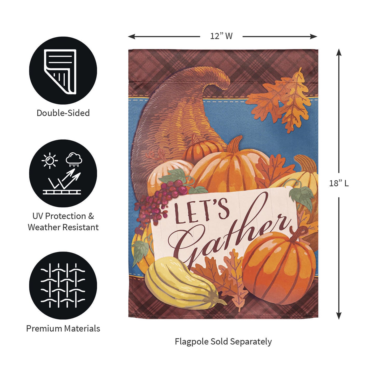 Gather Cornucopia Suede Garden Flag