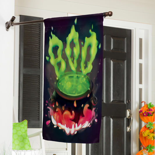Boo Cauldron Lustre House Flag