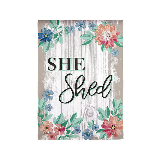 She Shed Garden Suede Flag