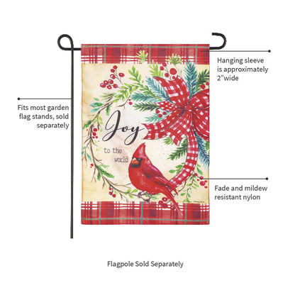 Cardinal Joy Burlap Garden Flag