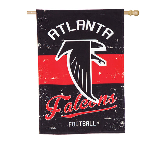 Double-Sided Vintage Graphic NFL Team Pride Linen House Flag, Atlanta Falcons