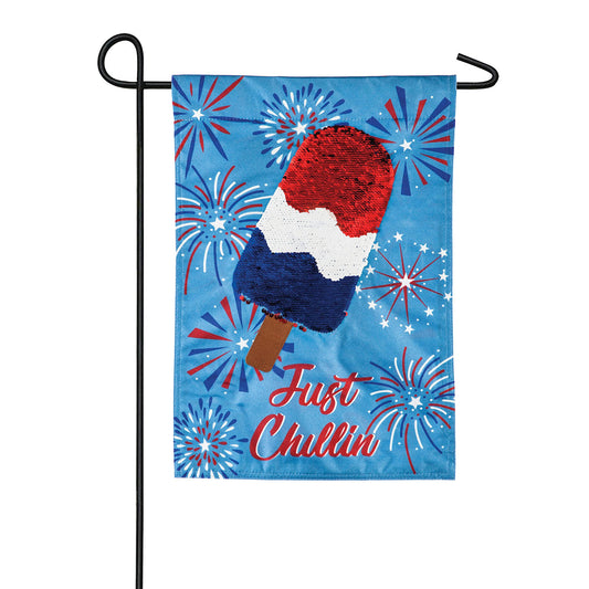 Just Chillin' Reversible Popsicle Garden Linen Flag