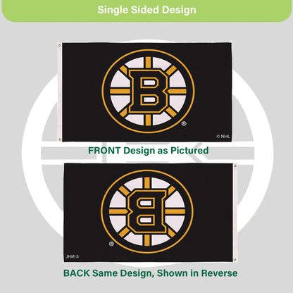 Boston Bruins Single Sided Flag with 2 Grommets, 3'x5'